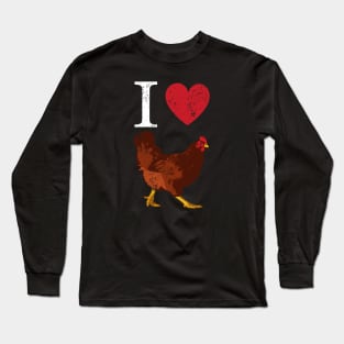 I heart Chickens Vintage Long Sleeve T-Shirt